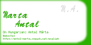 marta antal business card